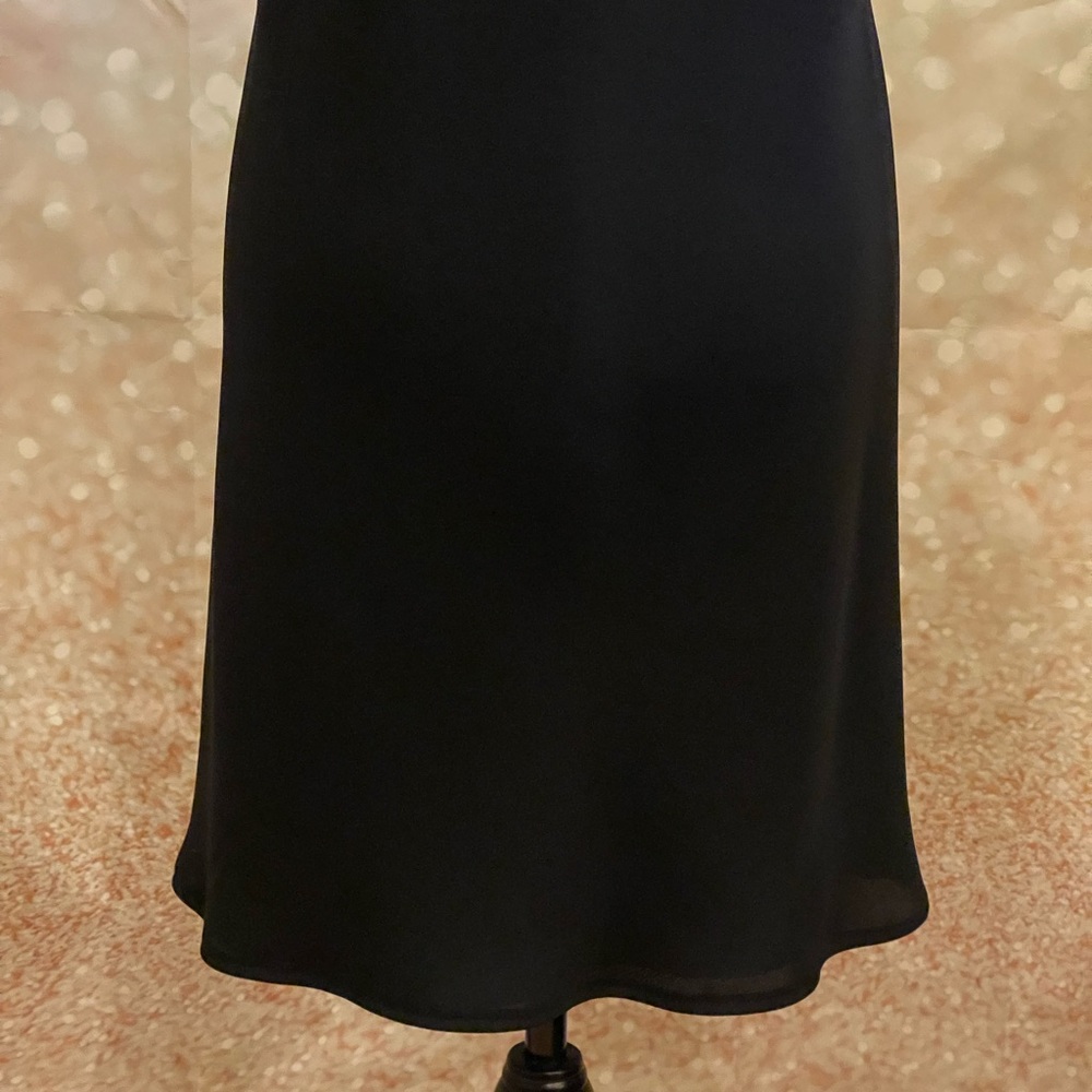 Liz Claiborne 4 Square Neck Button Side Accent‎ Knee Length Black Dress - Picture 3 of 8
